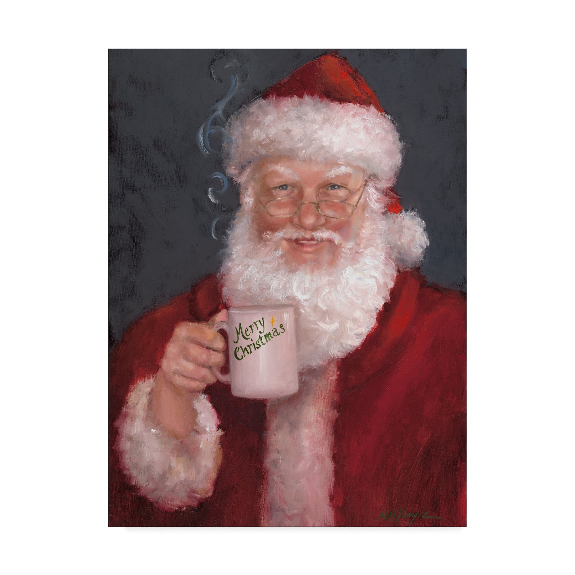 Trademark Fine Art 'Santa With A Mug' Canvas Art by Mary Miller Veazie