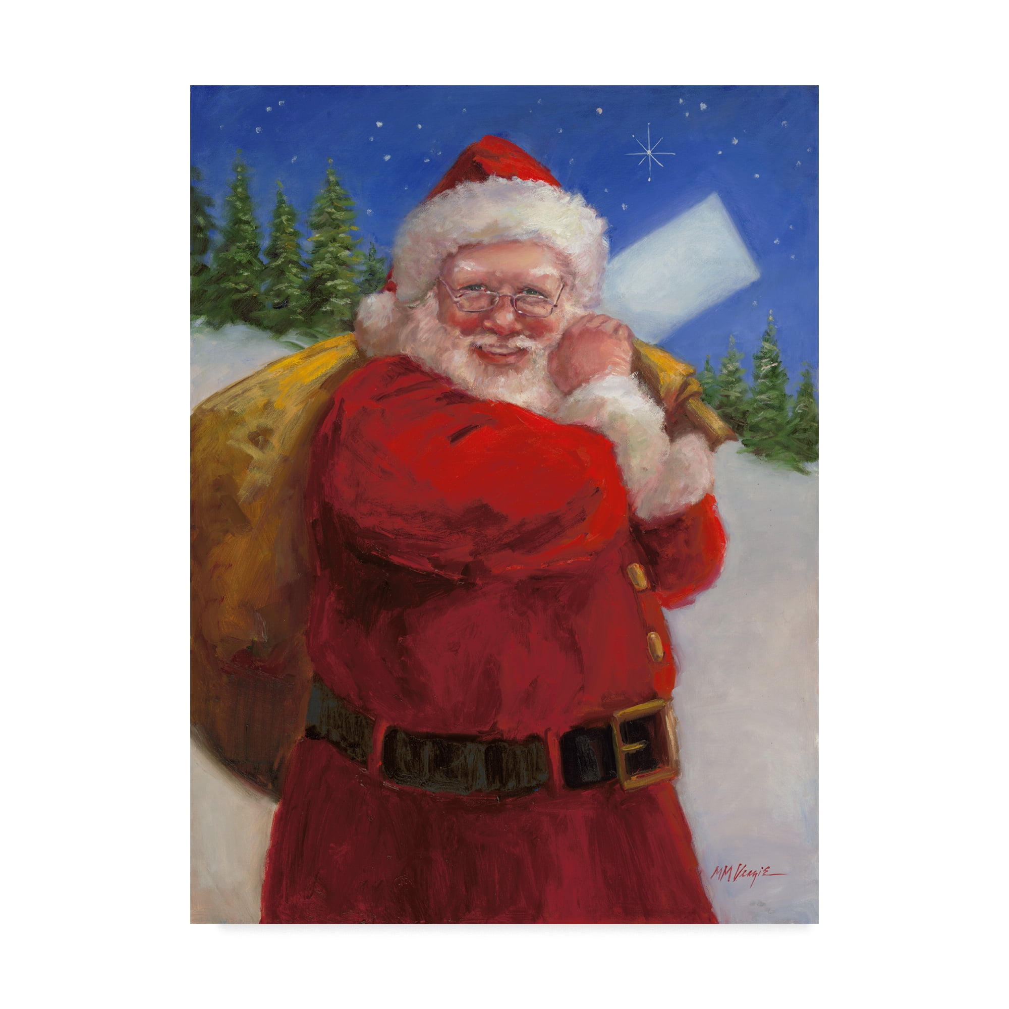 Trademark Fine Art 'Santa With A Sack' Canvas Art by Mary Miller Veazie