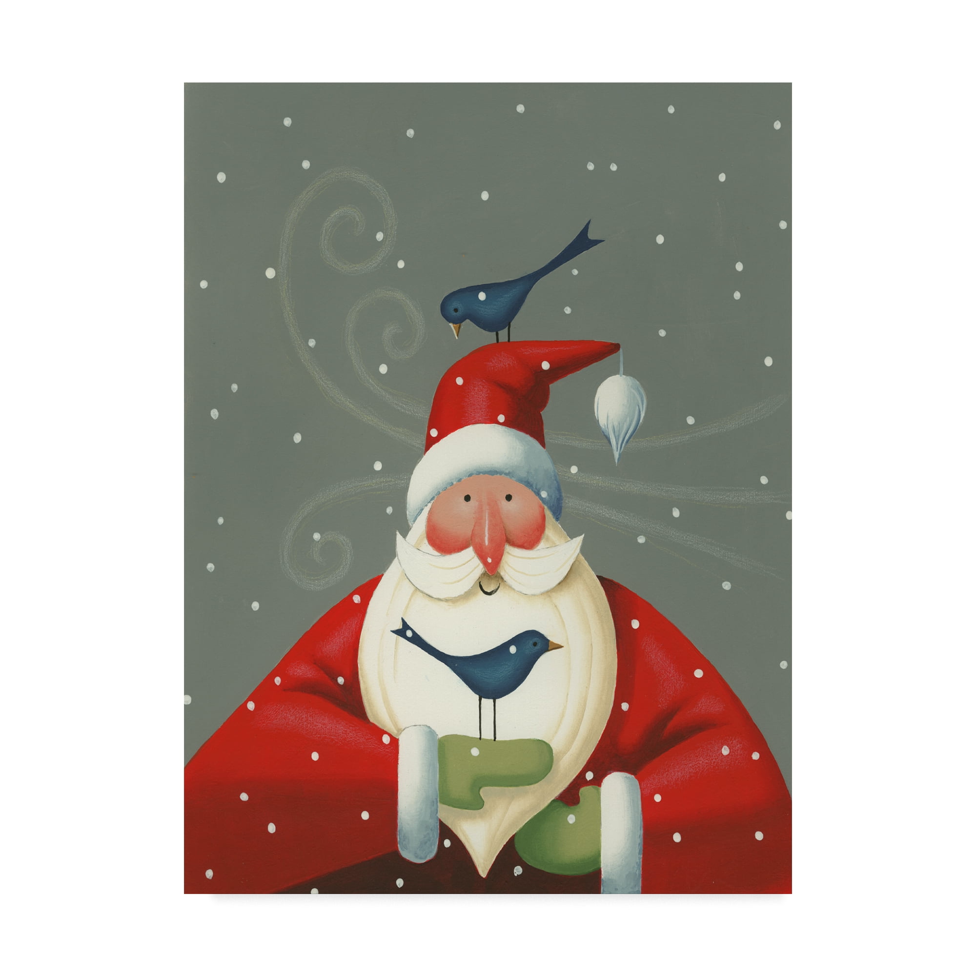 Trademark Fine Art 'Santa With Bluebirds' Canvas Art by Margaret Wilson