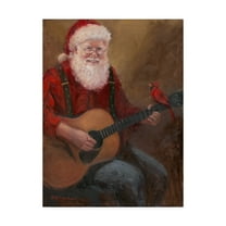 Trademark Fine Art 'Santa With Guitar' Canvas Art by Mary Miller Veazie
