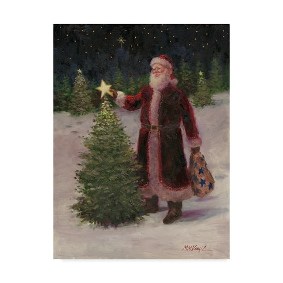 Trademark Fine Art 'Santa With Stars' Canvas Art by Mary Miller Veazie
