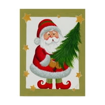 Trademark Fine Art 'Santa With Tree And Stars' Canvas Art by Beverly Johnston