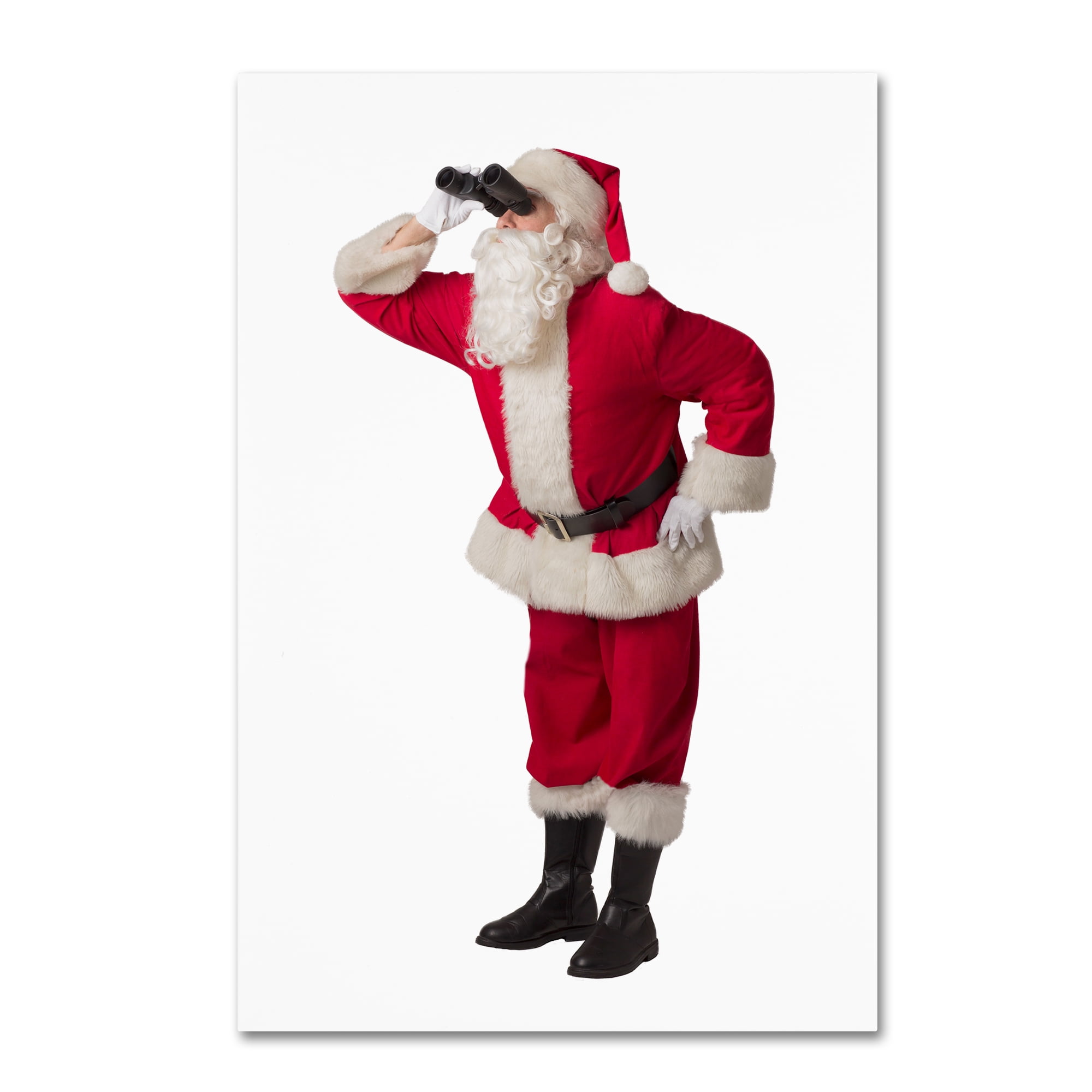 Trademark Fine Art 'Santa-binoculars-15035' Canvas Art by Ed Wheeler