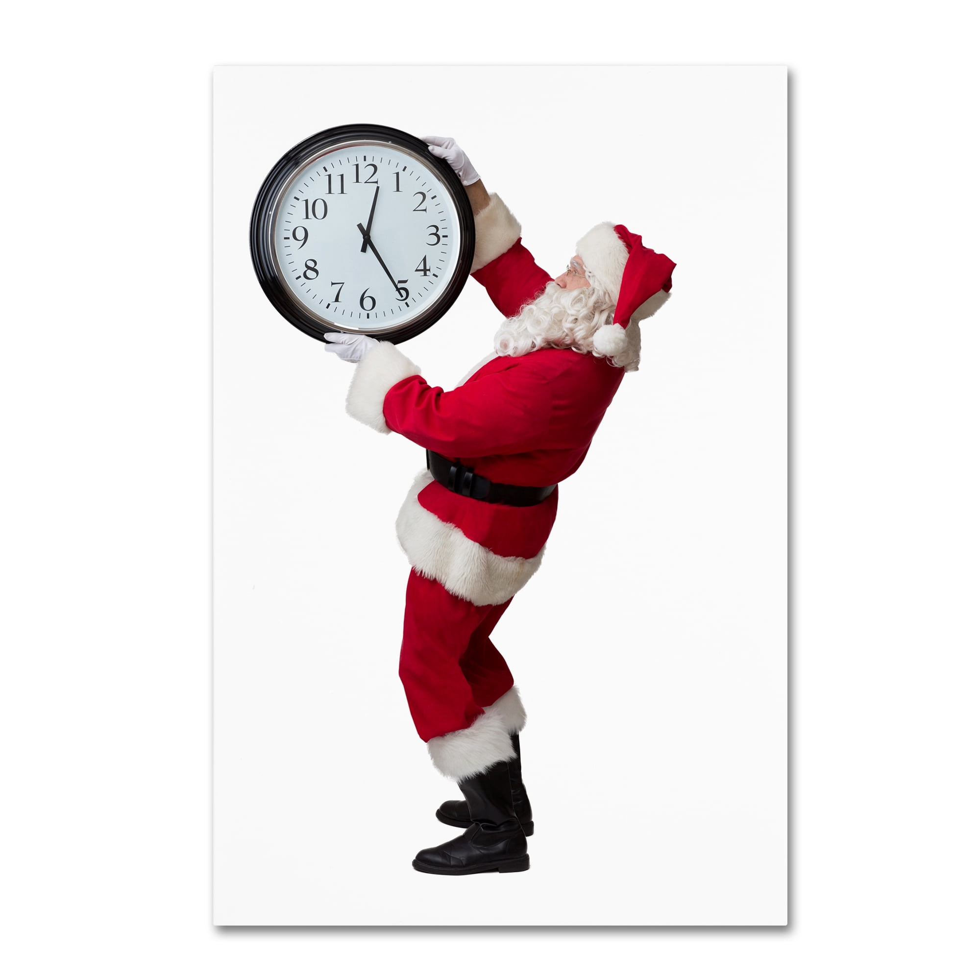 Trademark Fine Art 'Santa-clock-13020' Canvas Art by Ed Wheeler