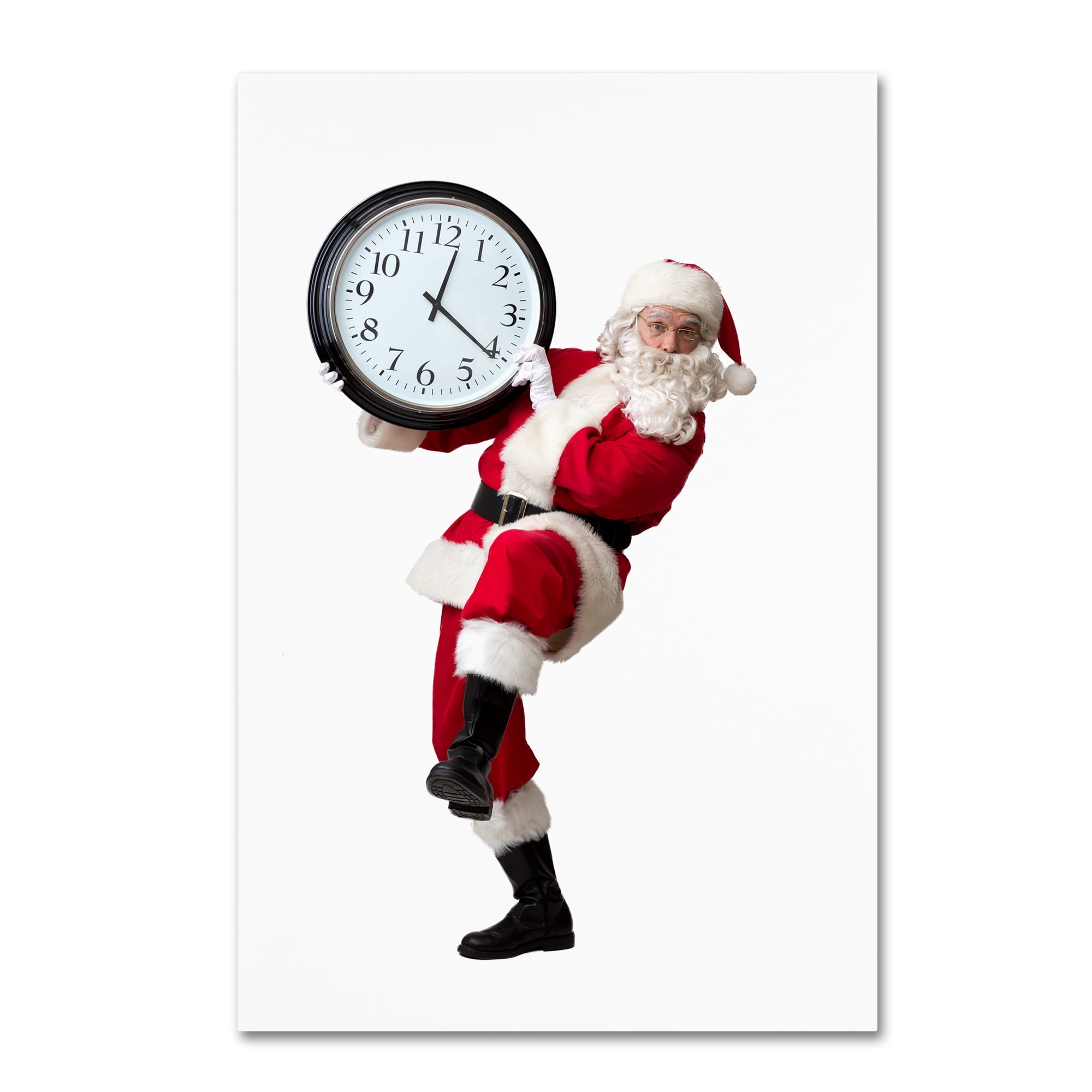 Trademark Fine Art 'Santa-clock2-13020' Canvas Art by Ed Wheeler