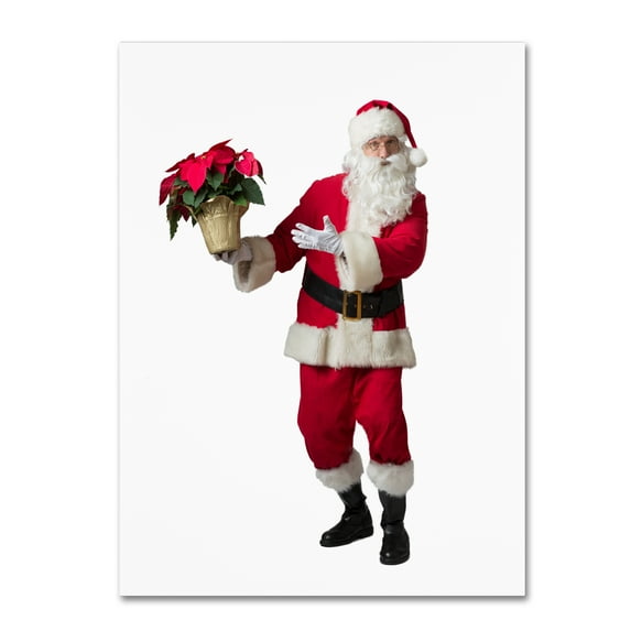 Trademark Fine Art 'Santa-poinsettia2-12106' Canvas Art by Ed Wheeler