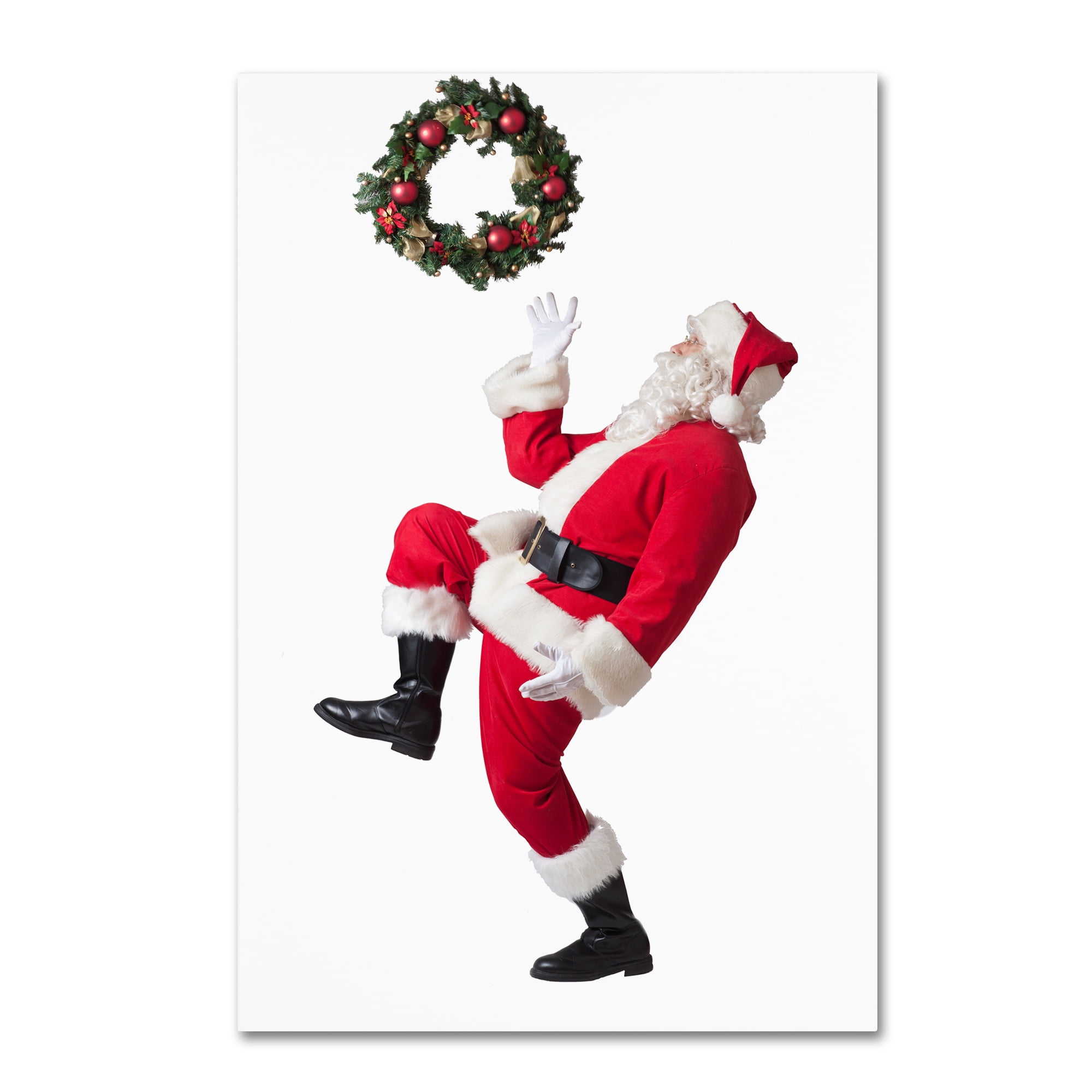 Trademark Fine Art 'Santa-wreath2-11096' Canvas Art by Ed Wheeler