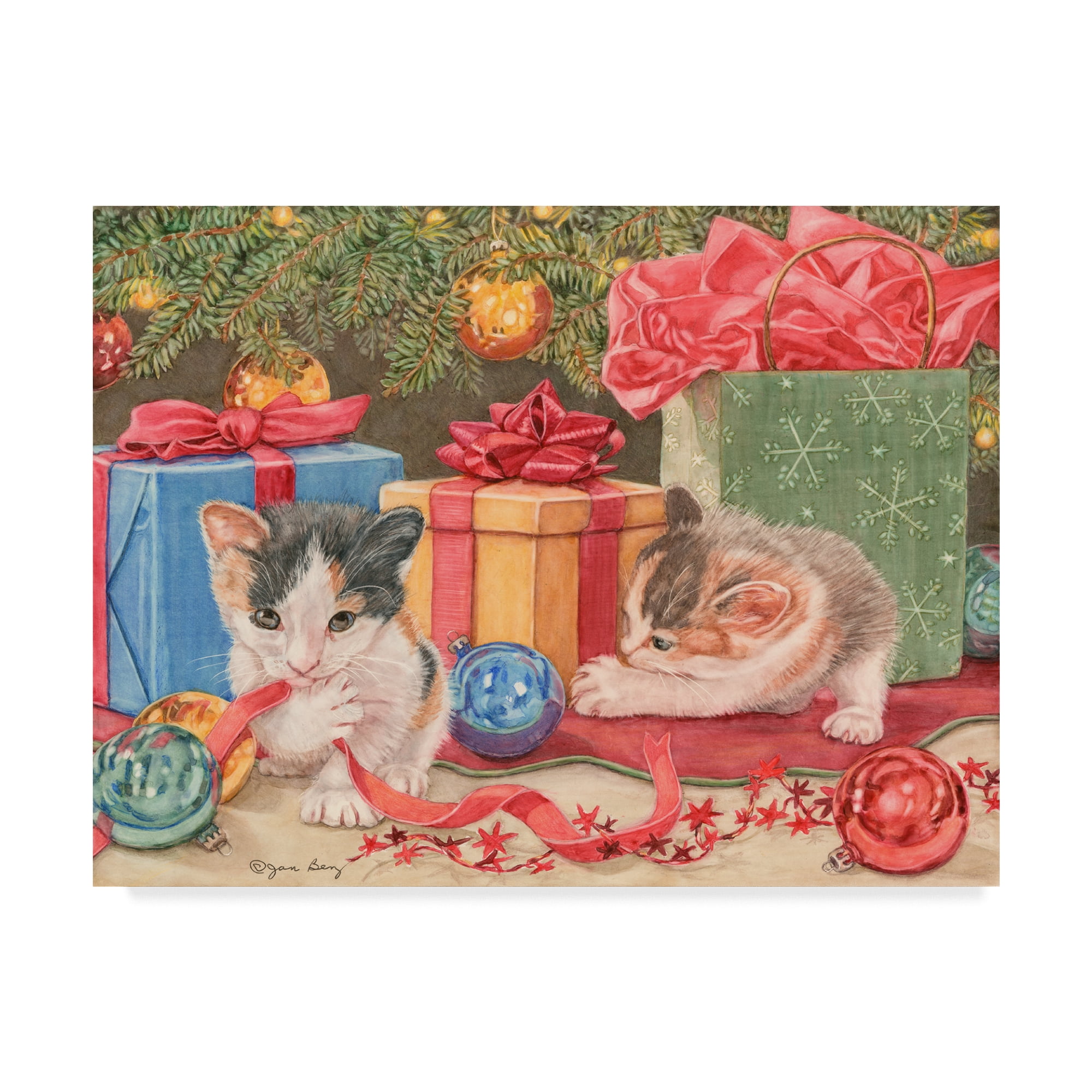 Trademark Fine Art 'Santas Helpers Cats' Canvas Art by Jan Benz