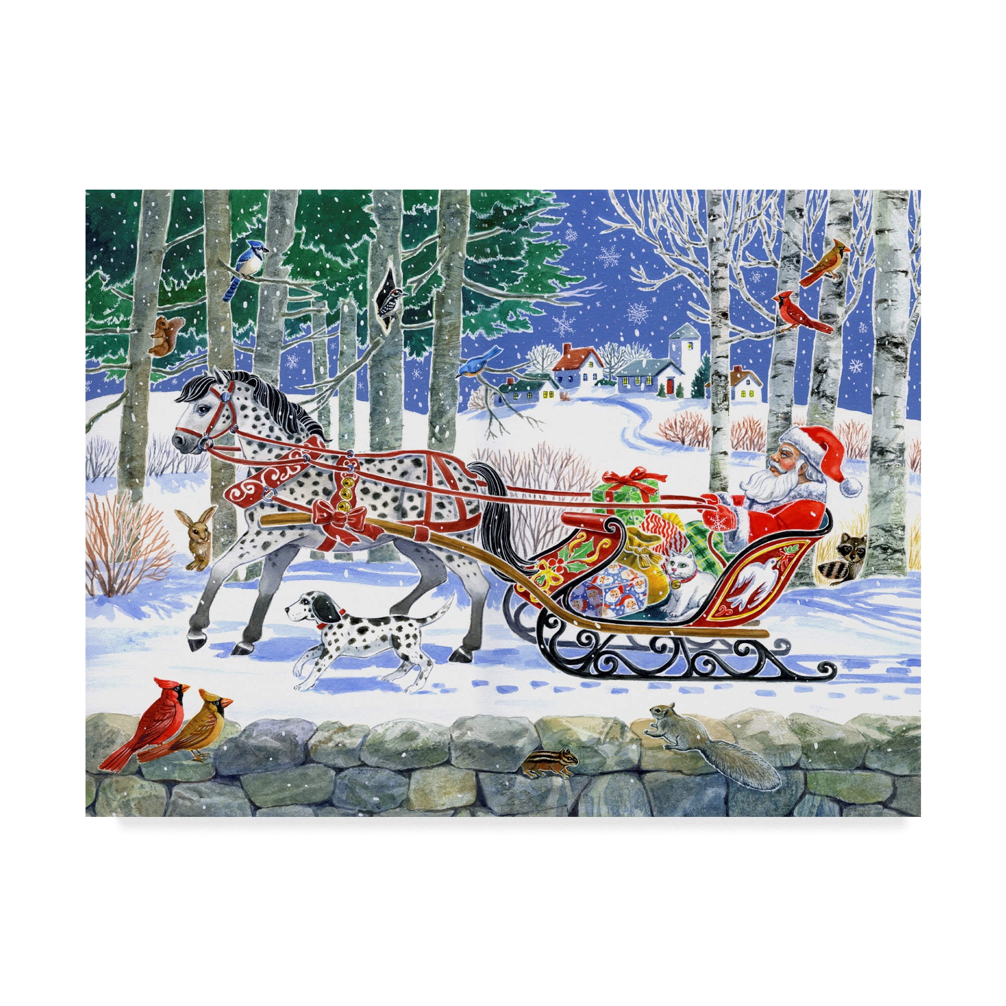 Santa's Sleigh Ride Gallery-Wrapped Canvas Art, 14 x 19 inches