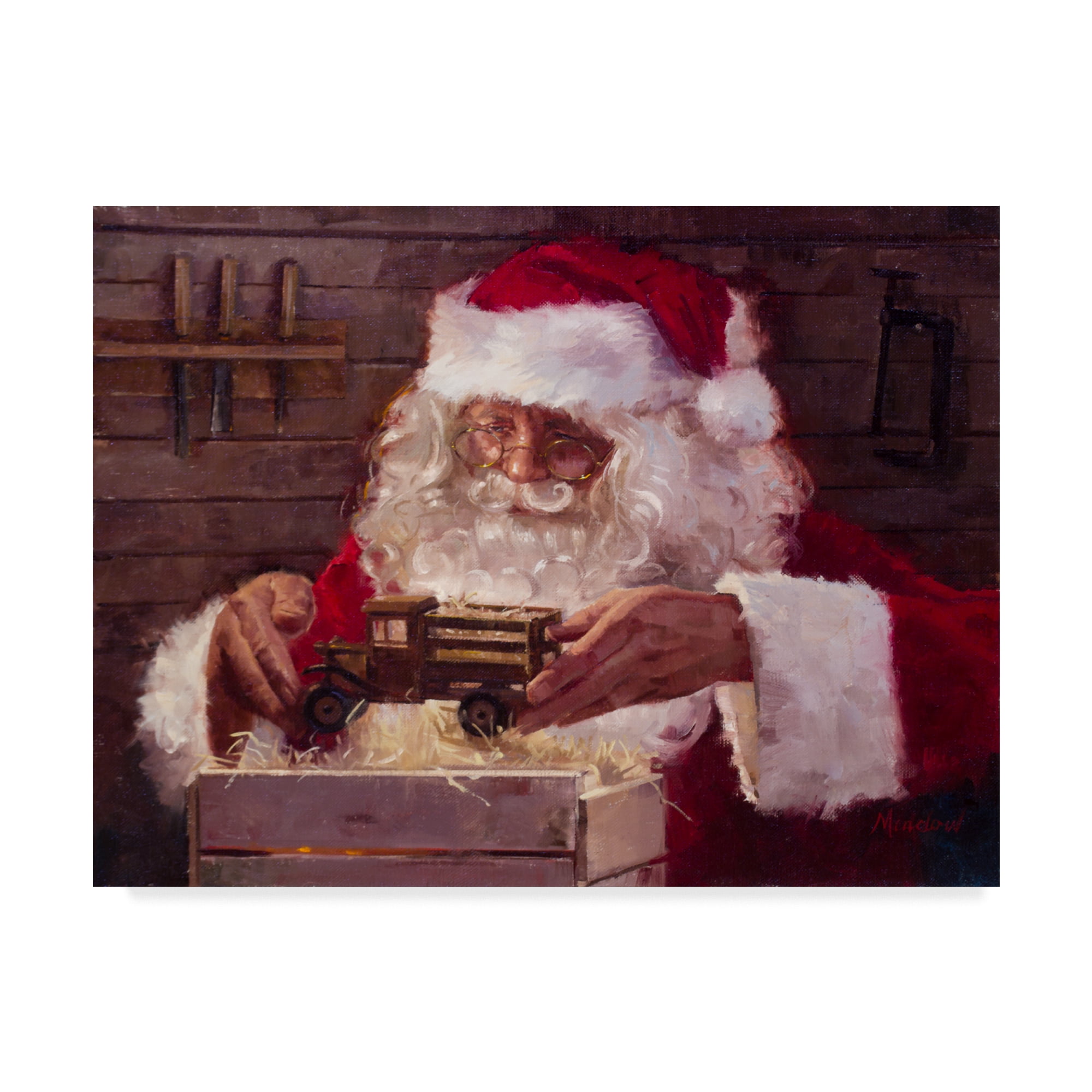 Trademark Fine Art 'Santas Workshop Inspection' Canvas Art by Meadowpaint