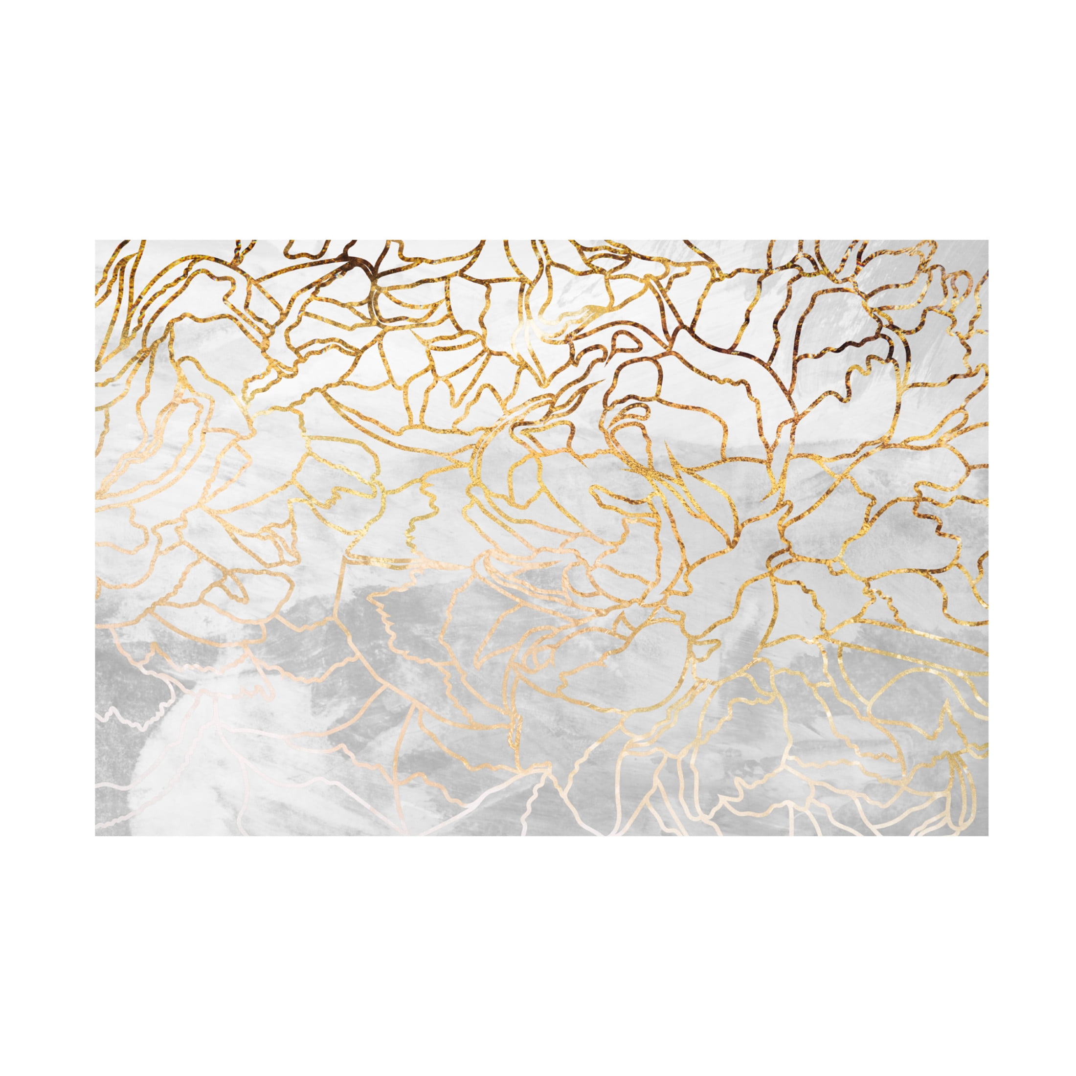 Abstract Gold and Silver Marble Canvas Wall Art, 24" x 16"
