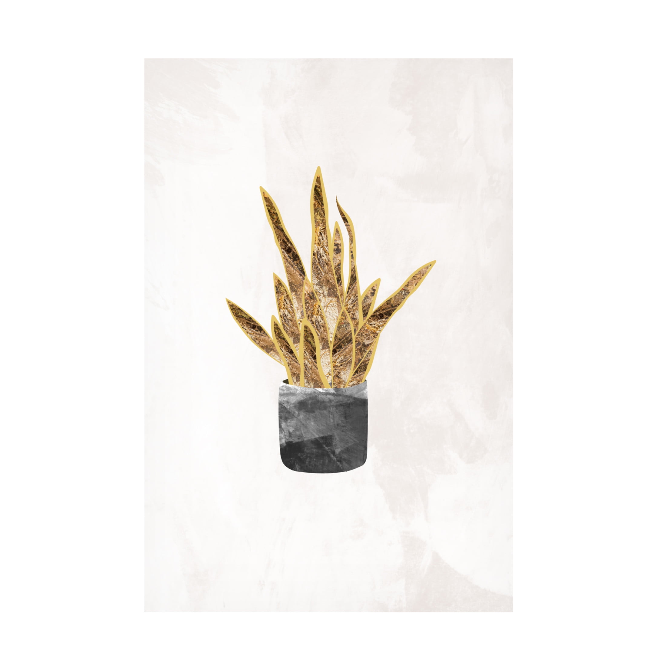 Trademark Fine Art Sarah Manovski Black and gold house plant 1 Canvas Wall Art