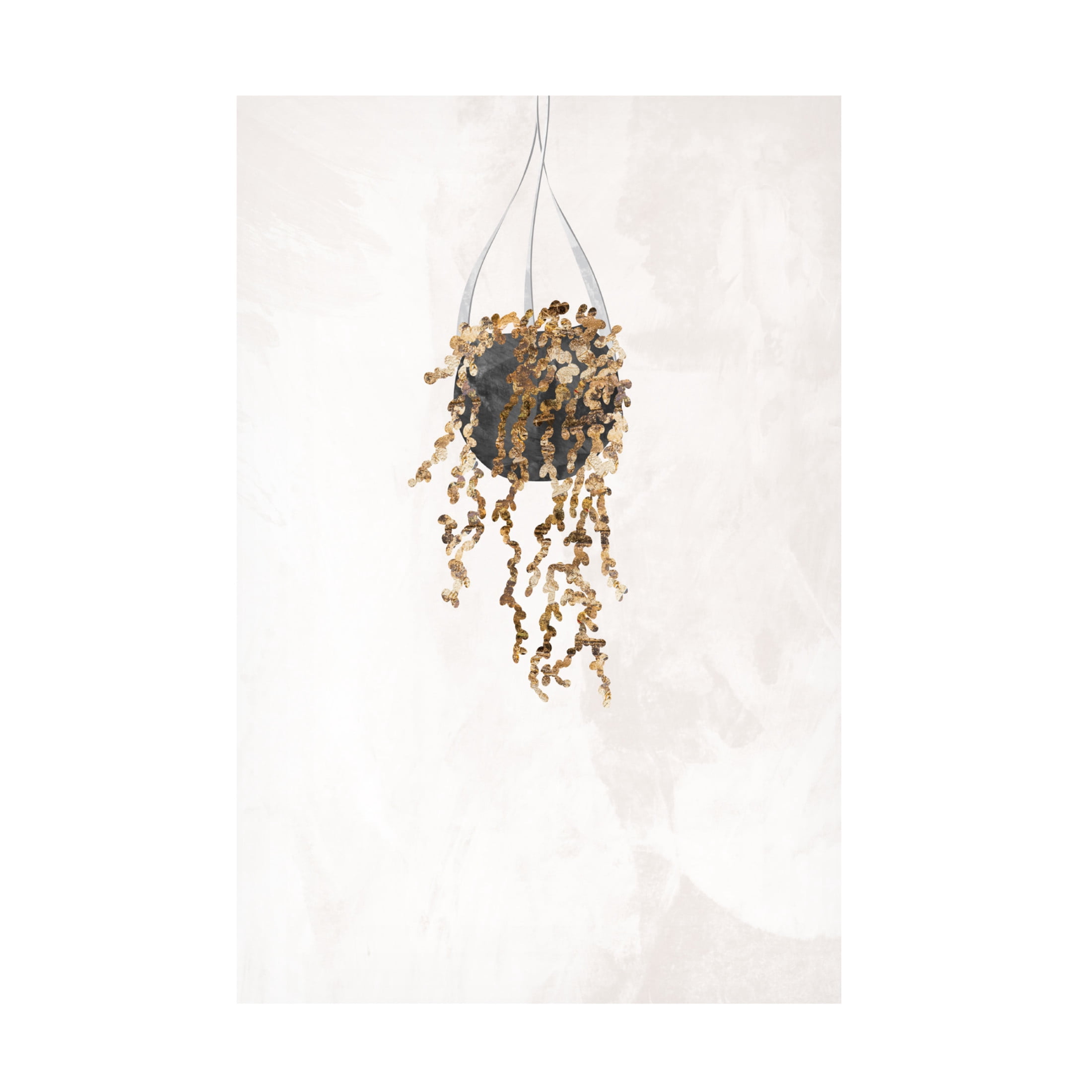Trademark Fine Art Sarah Manovski  Black and gold house plant 2 Canvas Wall Art