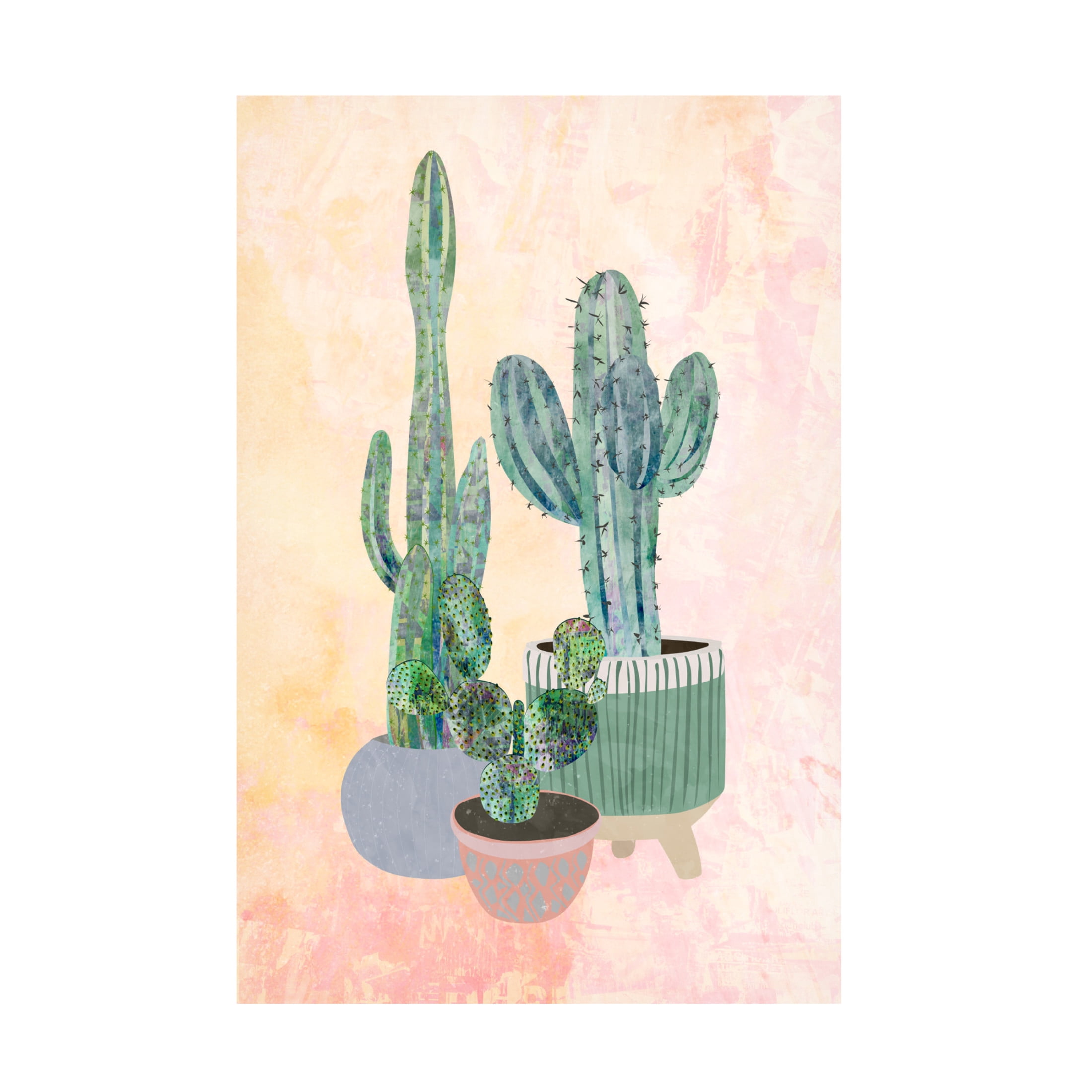 Trademark Fine Art Sarah Manovski Boho Cactus Trio Canvas Wall Art