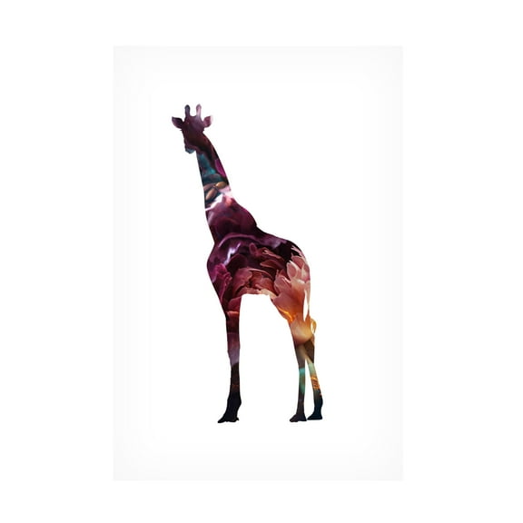 Trademark Fine Art Sarah Manovski Flower Giraffe Canvas Wall Art