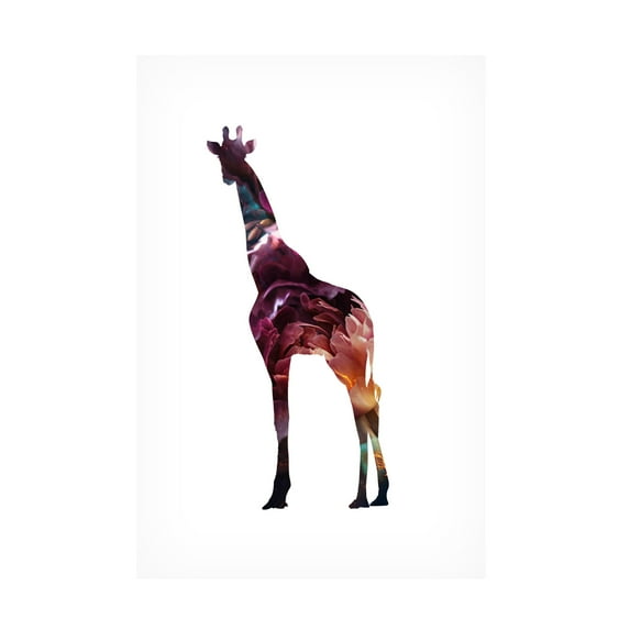 Trademark Fine Art Sarah Manovski Flower Giraffe Canvas Wall Art