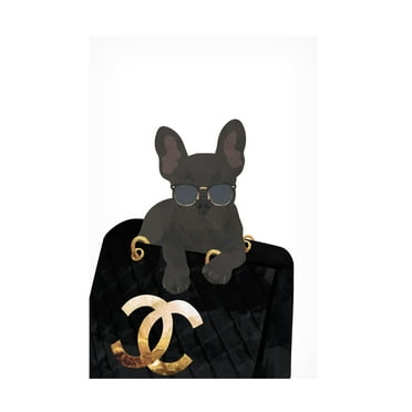 Trademark Fine Art Sarah Manovski  Frenchie in the bag Canvas Wall Art