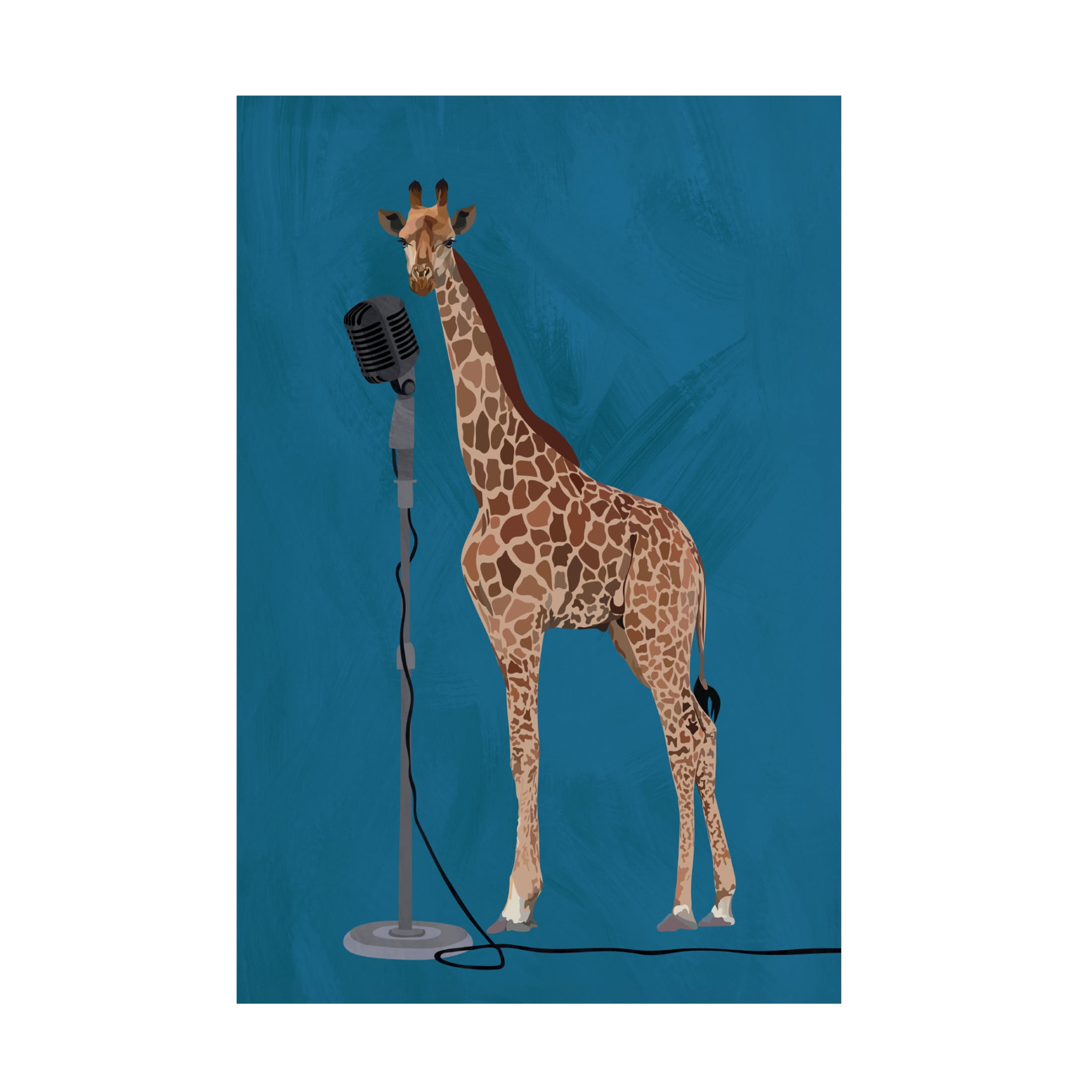 Trademark Fine Art Sarah Manovski  Giraffe Microphone Pink 2 01 Canvas Wall Art