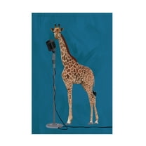 Trademark Fine Art Sarah Manovski Giraffe Microphone Pink 2 01 Canvas Wall Art