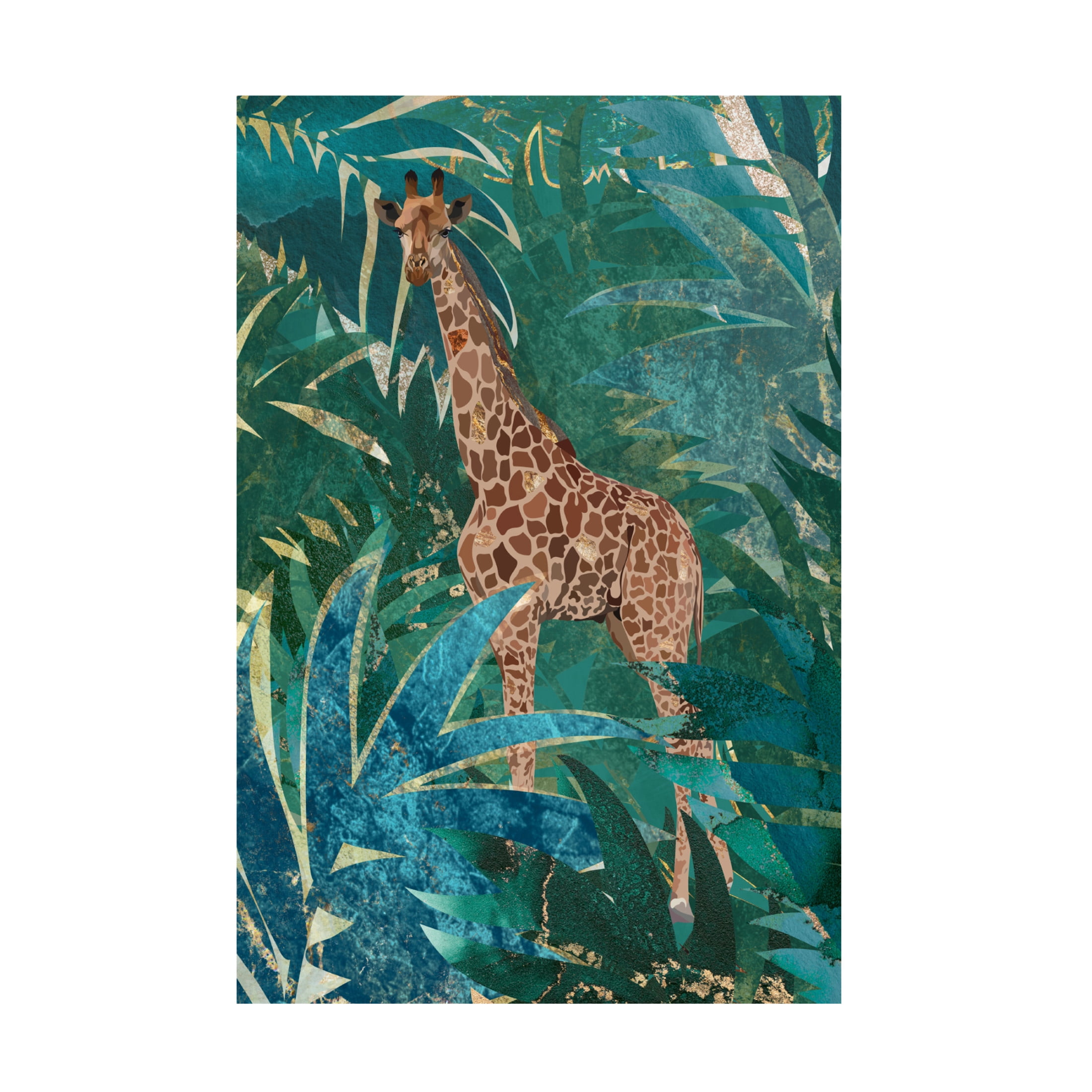 Trademark Fine Art Sarah Manovski Giraffe in the jungle Canvas Wall Art