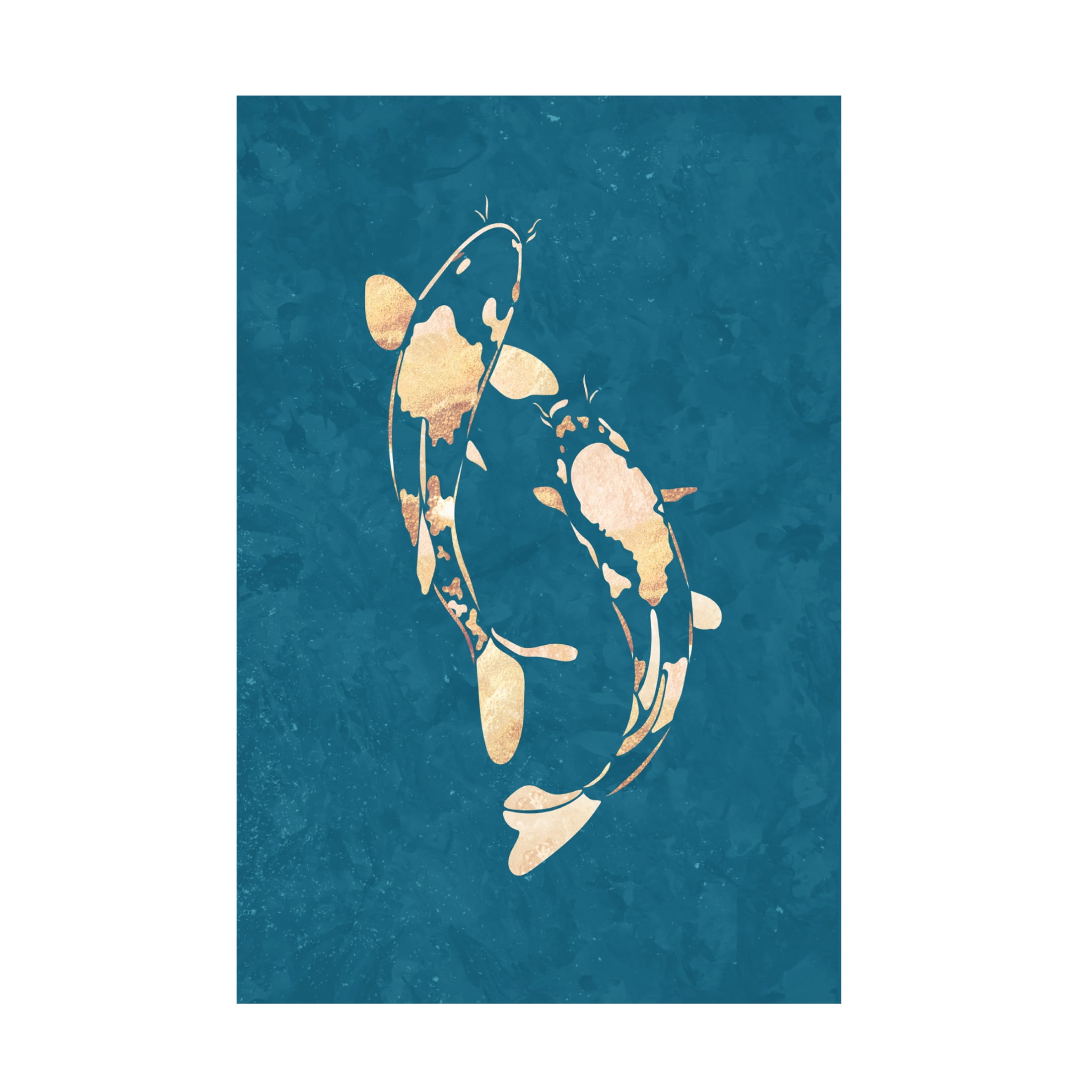 Trademark Fine Art Sarah Manovski  Gold Green Koi Fish Canvas Wall Art