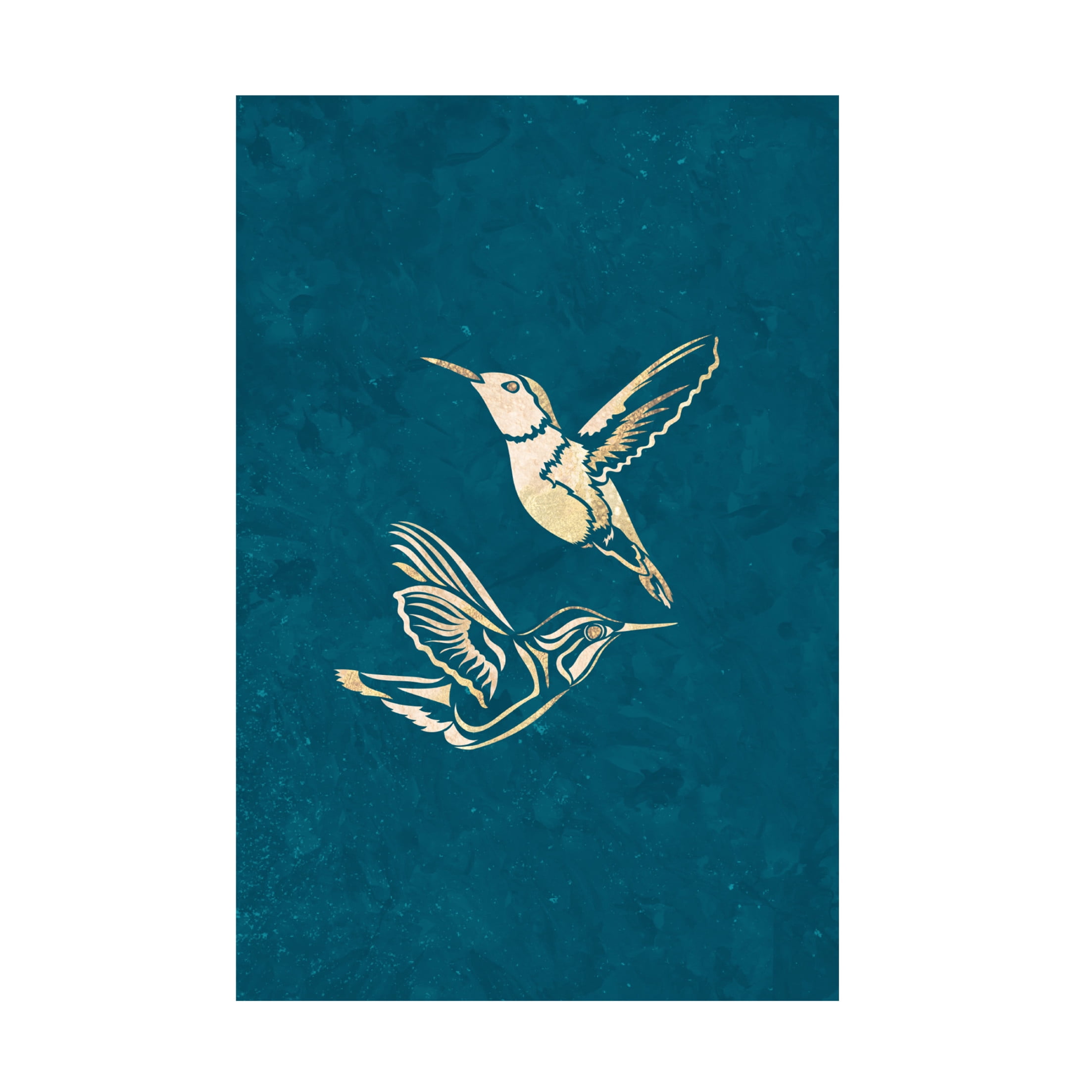 Trademark Fine Art Sarah Manovski Gold Hummingbird Line art Silhouettes 1 Canvas Wall Art