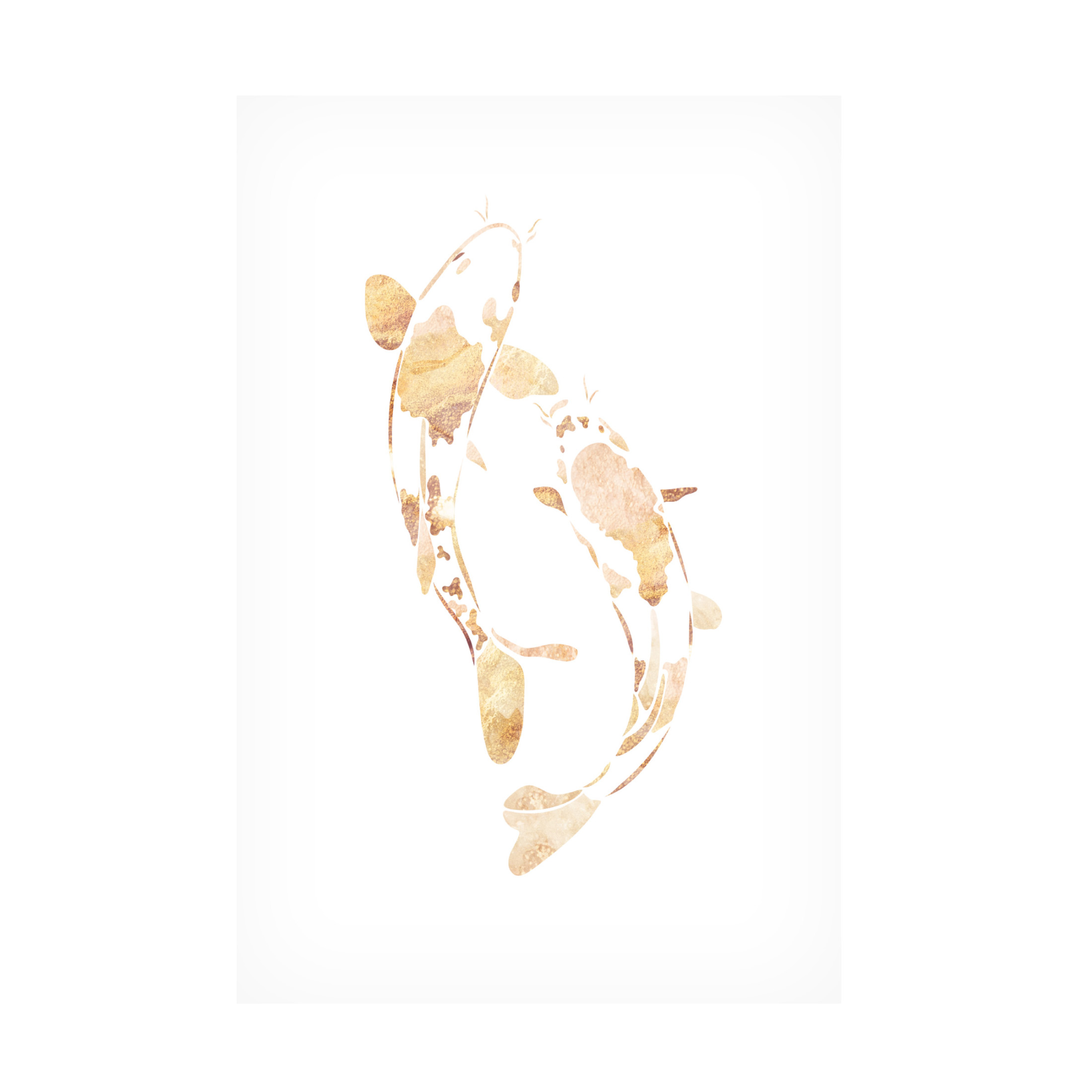 Trademark Fine Art Sarah Manovski  Gold koi fish silhouettes Canvas Wall Art