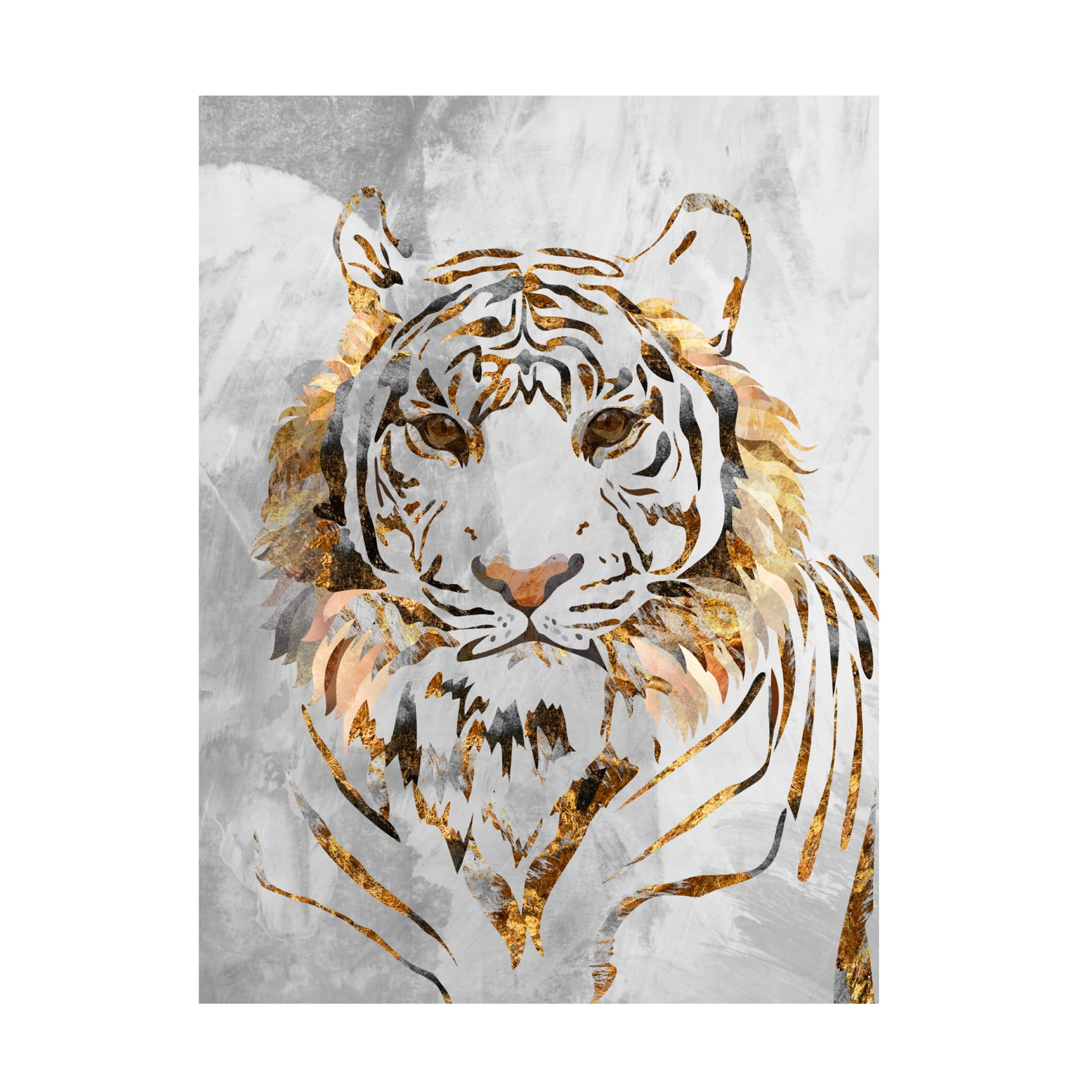 Trademark Fine Art Sarah Manovski Golden Tiger and Concrete Canvas Wall Art