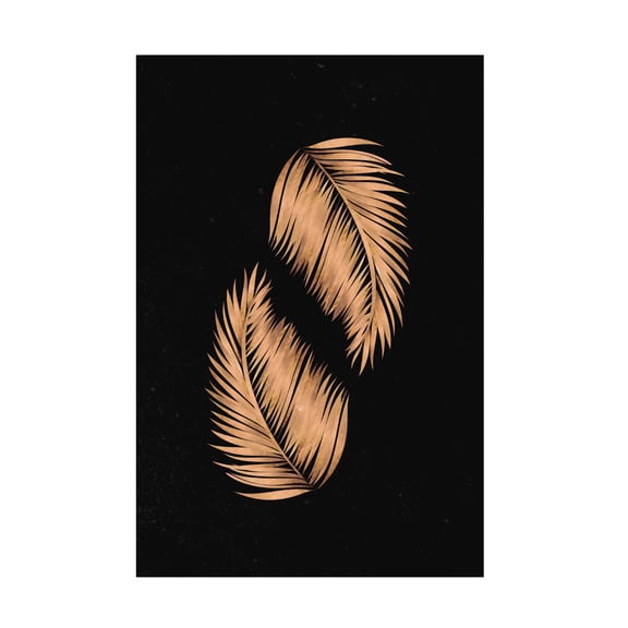 Trademark Fine Art Sarah Manovski Golden palms black copper 2 Canvas Wall Art