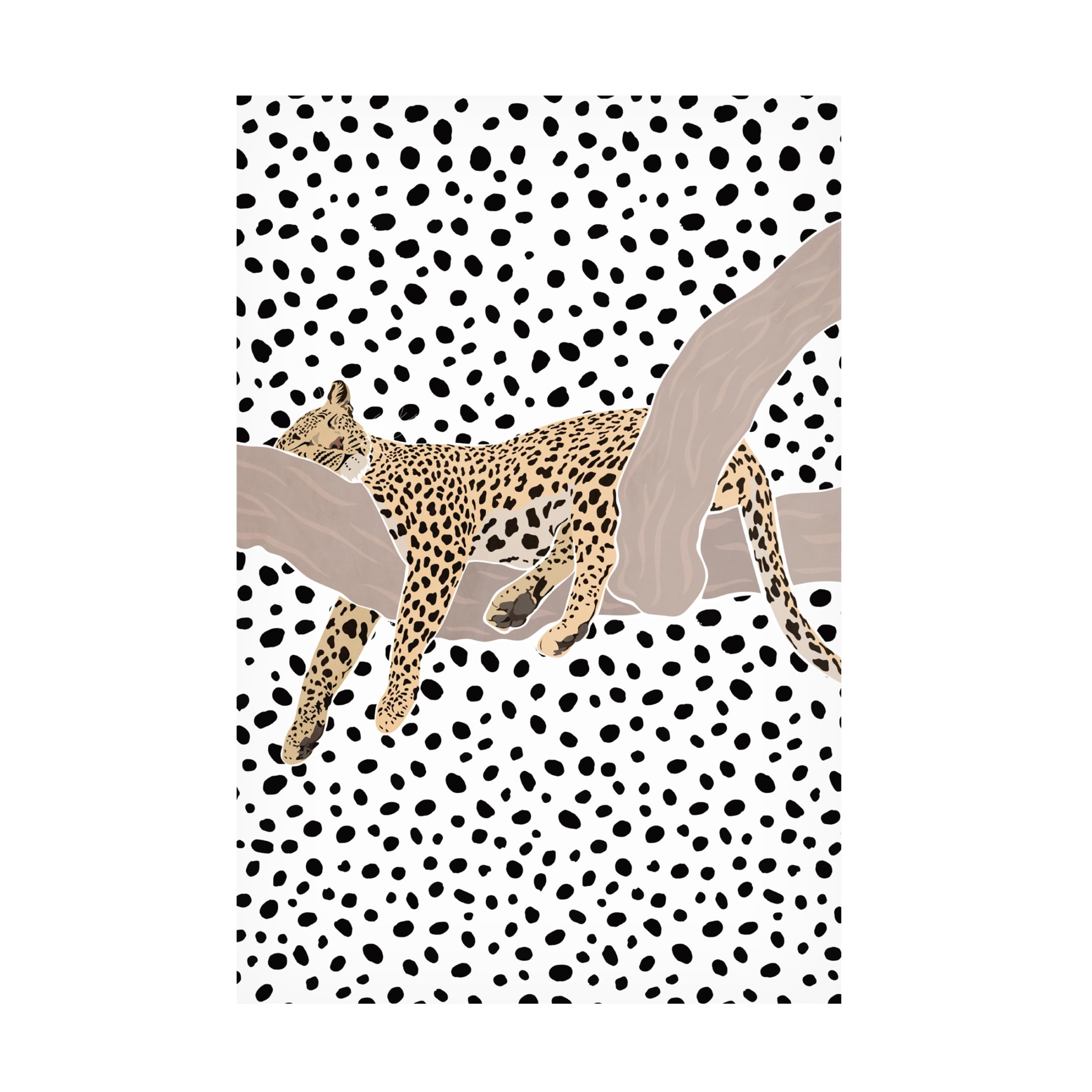 Trademark Fine Art Sarah Manovski  Leopard Sleeping Polkadots Canvas Wall Art