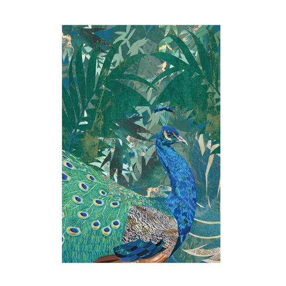 Trademark Fine Art Sarah Manovski  Peacock in the tropical jungle Canvas Wall Art