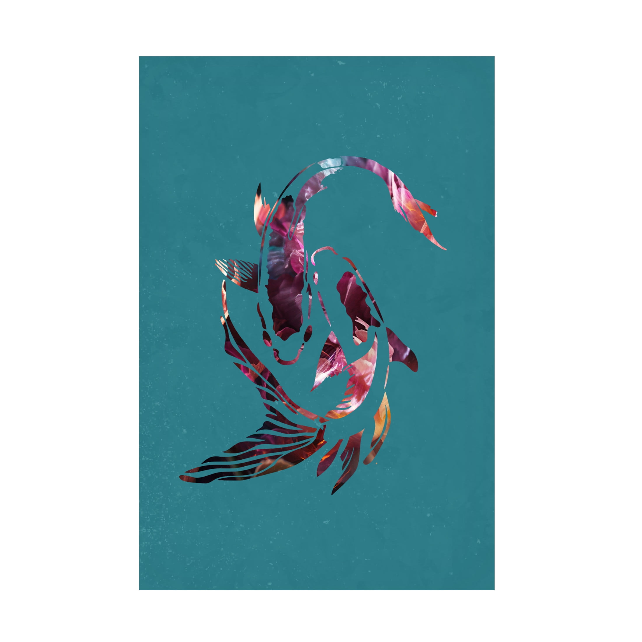 Trademark Fine Art Sarah Manovski  Pink Koi Fish Canvas Wall Art