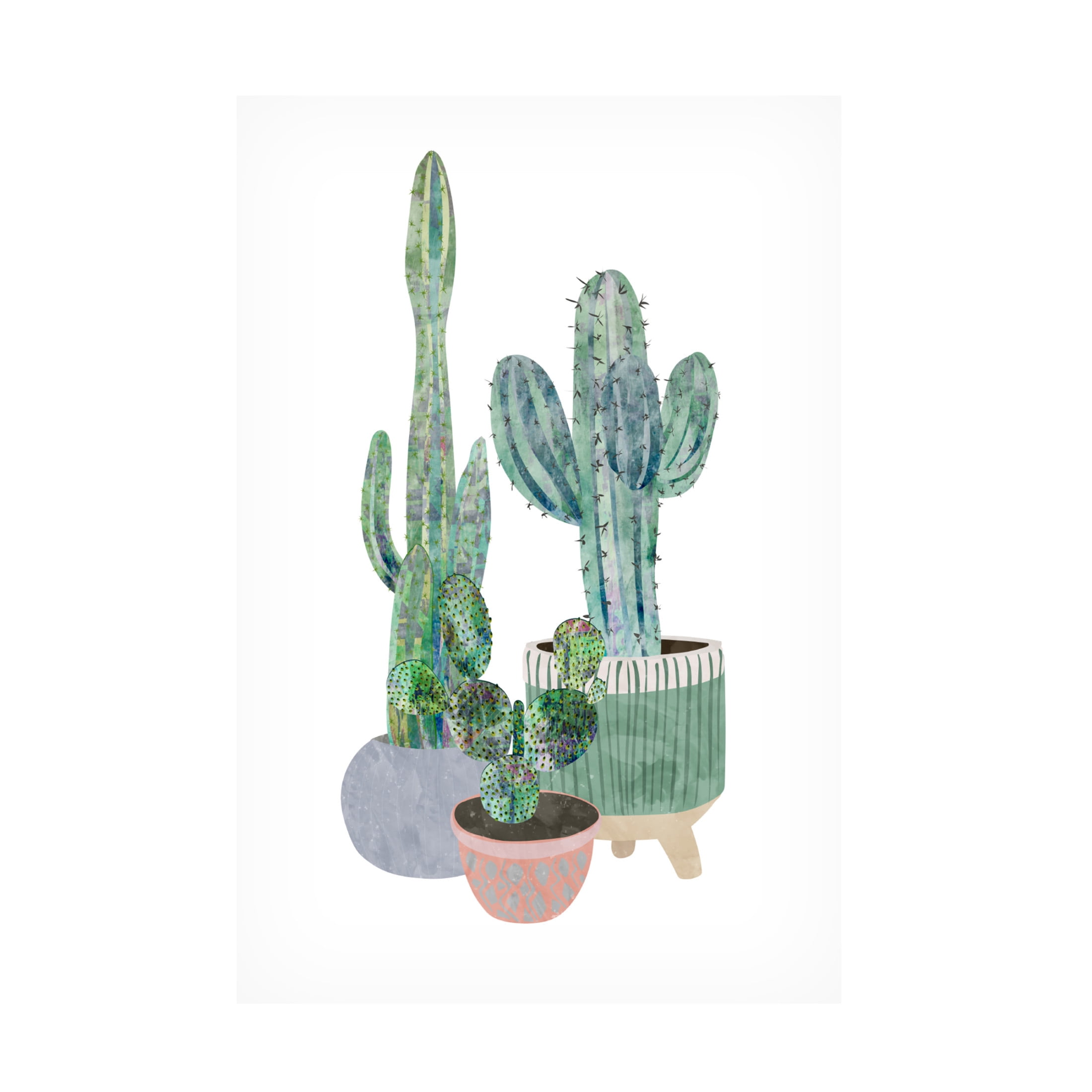 Trademark Fine Art Sarah Manovski Scandi Japandi Cactus trio Canvas Wall Art