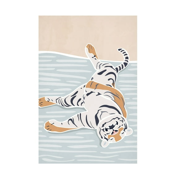 Trademark Fine Art Sarah Manovski Scandi Sleeping Tiger Children's Art Canvas Wall Art