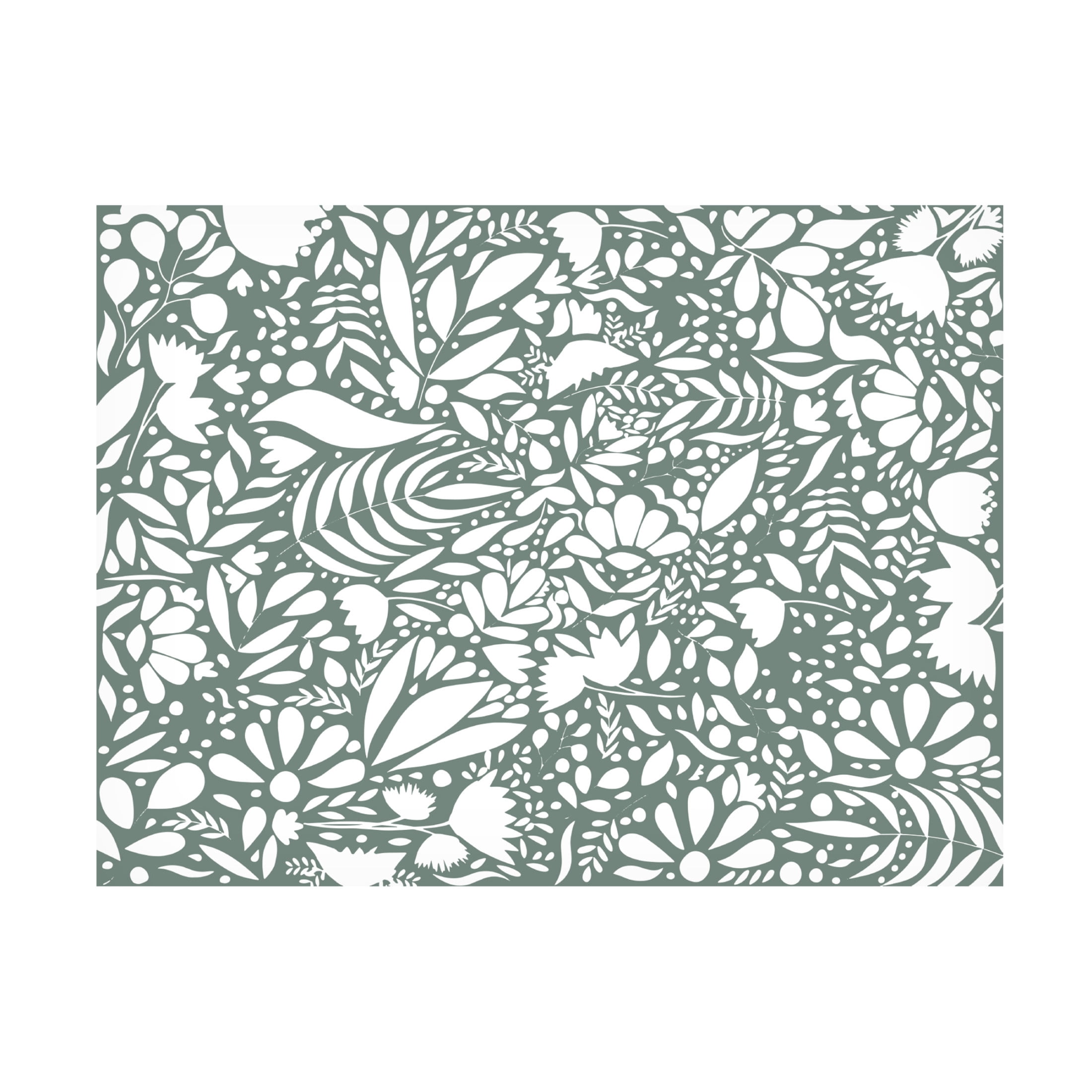 Trademark Fine Art Sarah Manovski Scandi green white pattern Canvas Wall Art