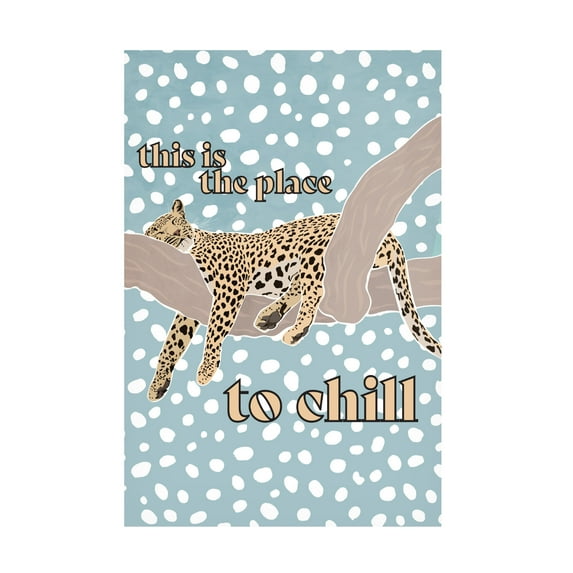 Trademark Fine Art Sarah Manovski This Is the Place To Chill Leopard Kids Print Canvas Wall Art