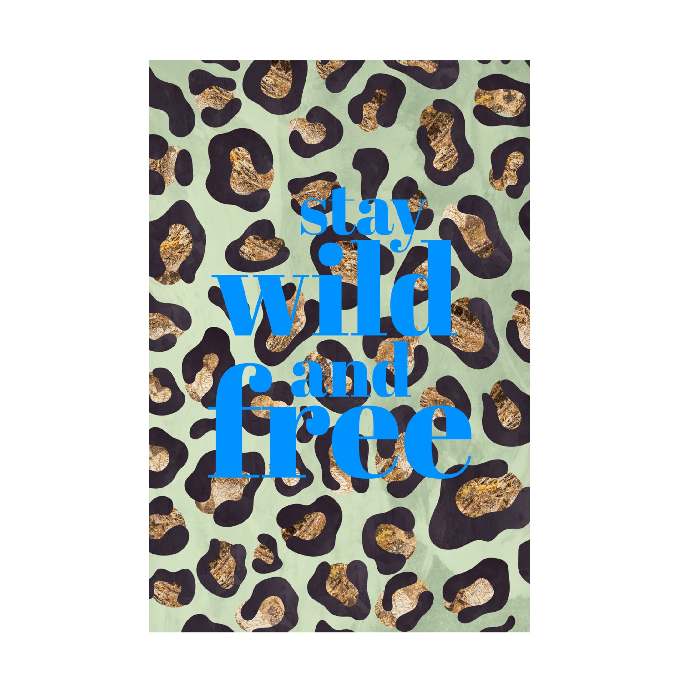 Trademark Fine Art Sarah Manovski Wild and free leopard print typography Canvas Wall Art