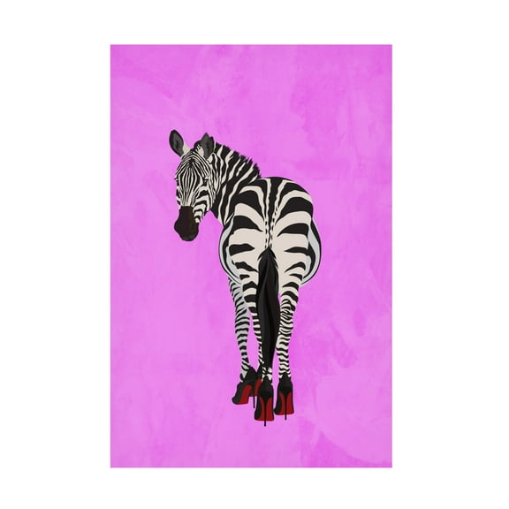 Trademark Fine Art Sarah Manovski Zebra Shoes pink Canvas Wall Art