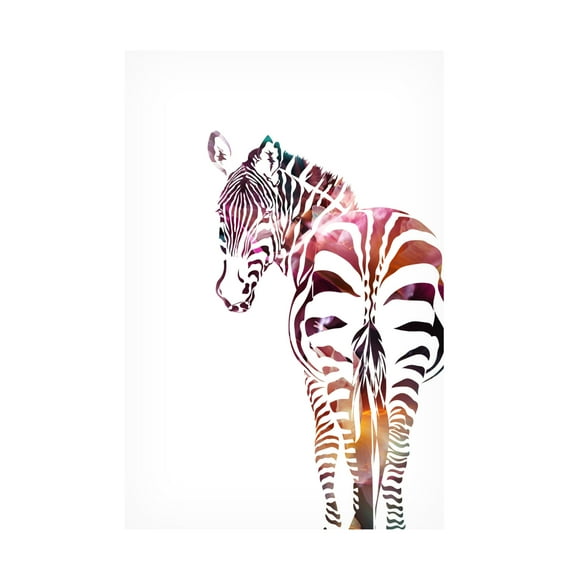 Trademark Fine Art Sarah Manovski Zebra Silhouette Canvas Wall Art