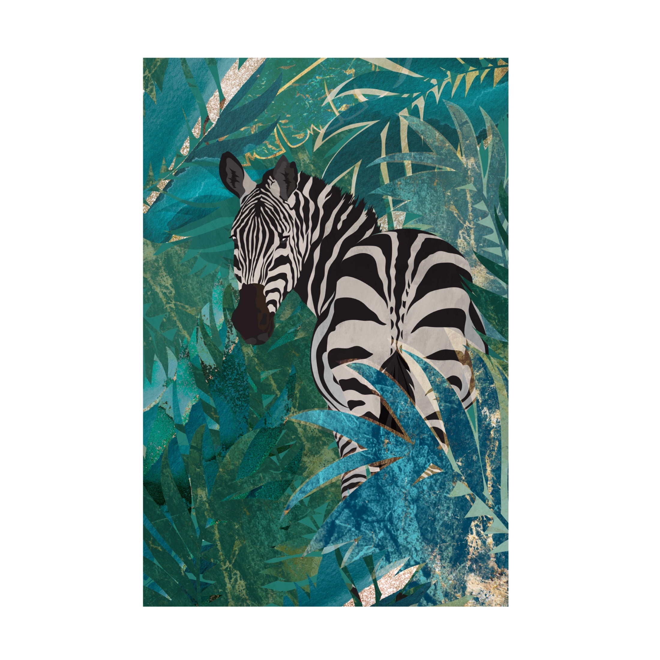 Trademark Fine Art Sarah Manovski  Zebra in the jungle 1 Canvas Wall Art