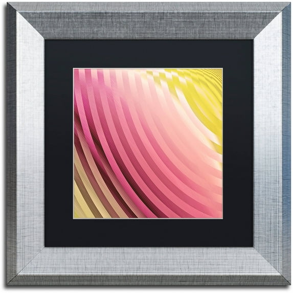 Trademark Fine Art "Satin V" Canvas Art by Color Bakery Black Matte, Silver Frame