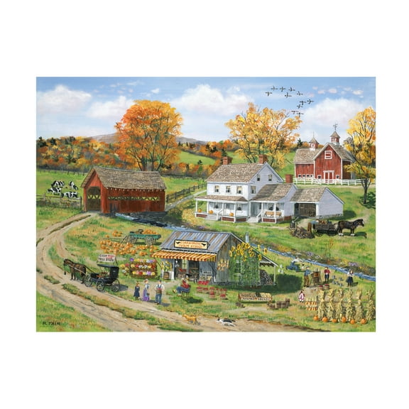 Trademark Fine Art 'Scarecrow Farm Stand' Canvas Art by Bob Fair