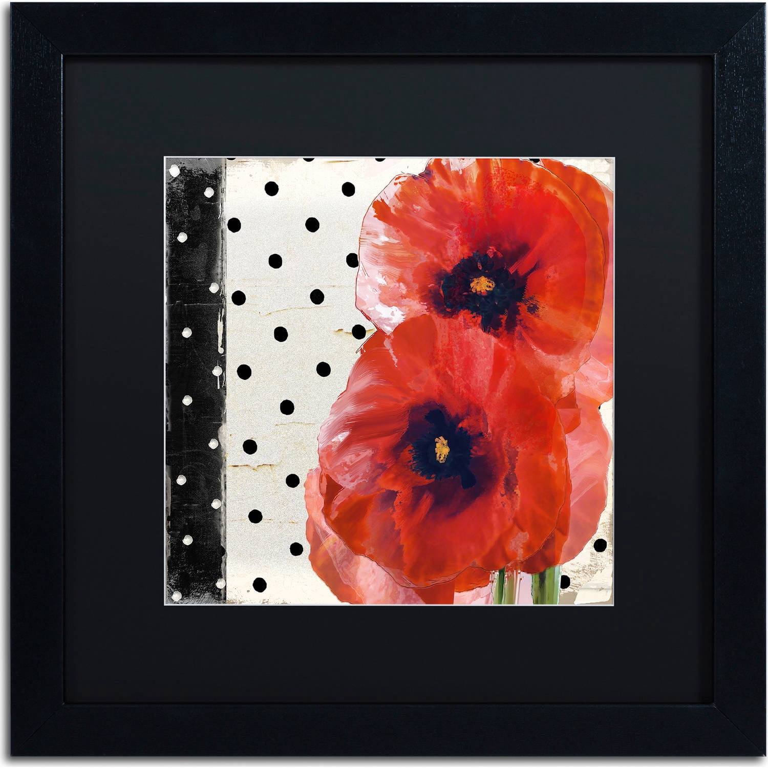 Trademark Fine Art "Scarlet Poppies I" Canvas Art by Color Bakery, Black Matte, Black Frame