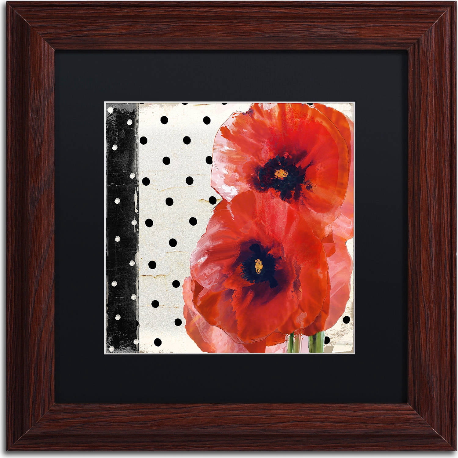 Trademark Fine Art "Scarlet Poppies I" Canvas Art by Color Bakery, Black Matte, Wood Frame