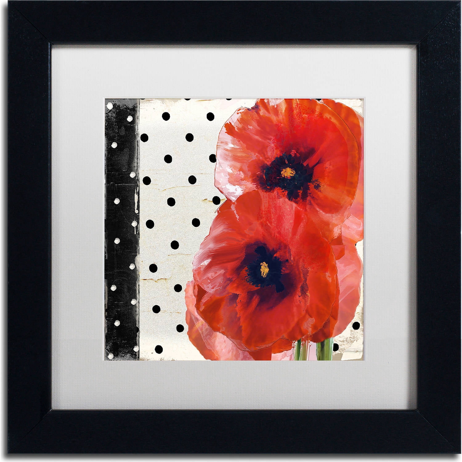 Trademark Fine Art "Scarlet Poppies I" Canvas Art by Color Bakery, White Matte, Black Frame