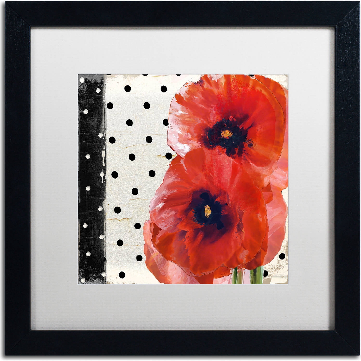 Trademark Fine Art "Scarlet Poppies I" Canvas Art by Color Bakery, White Matte, Black Frame