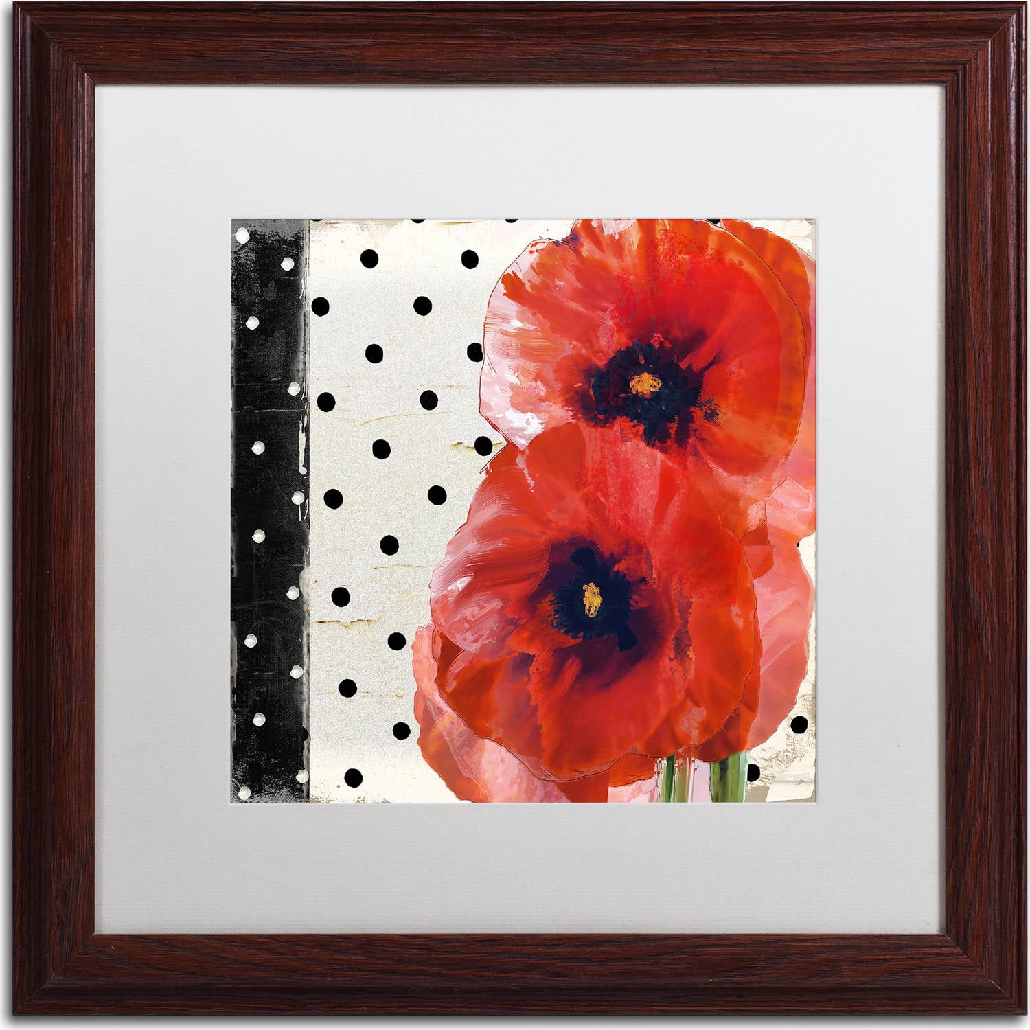 Trademark Fine Art "Scarlet Poppies I" Canvas Art by Color Bakery, White Matte, Wood Frame