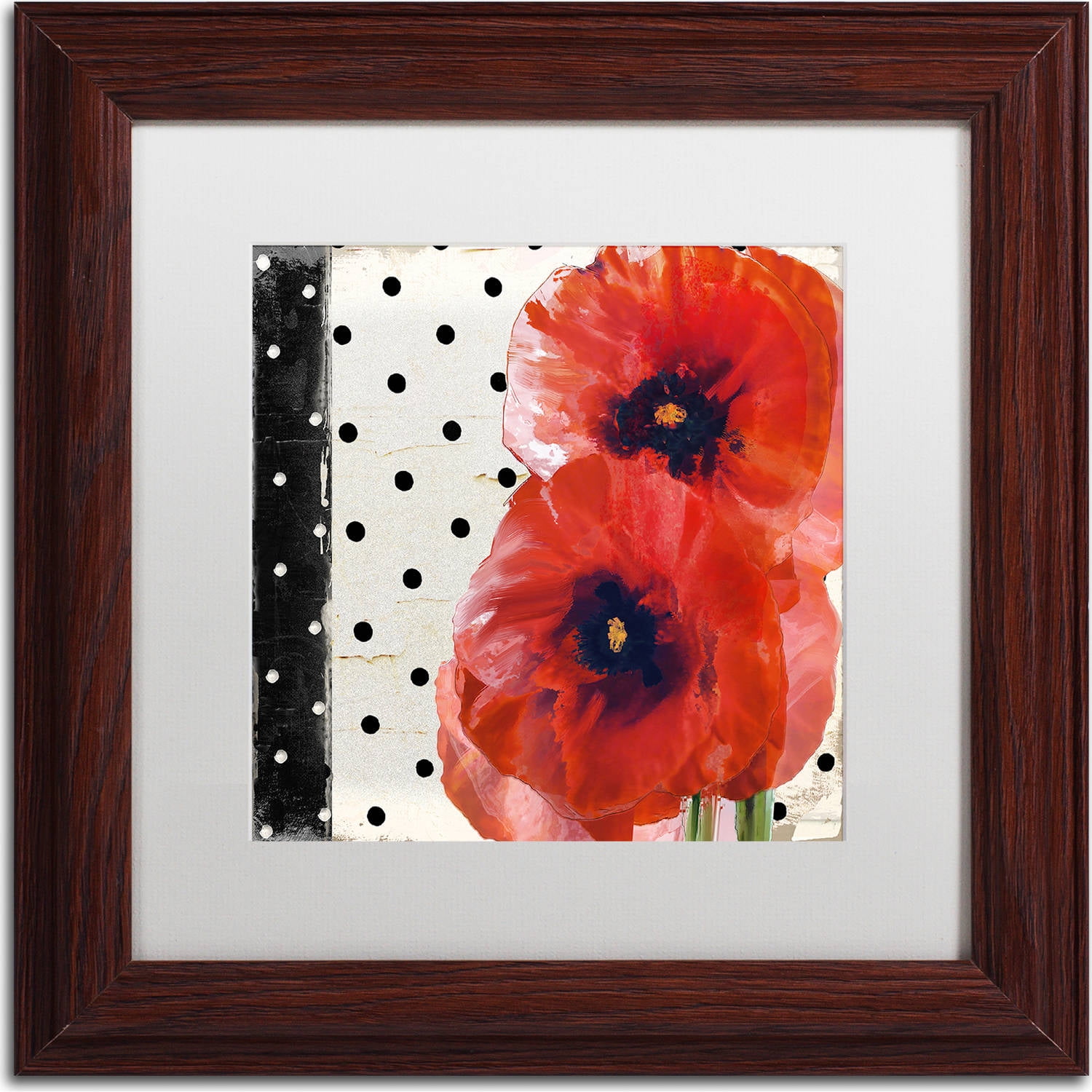 Trademark Fine Art "Scarlet Poppies I" Canvas Art by Color Bakery, White Matte, Wood Frame