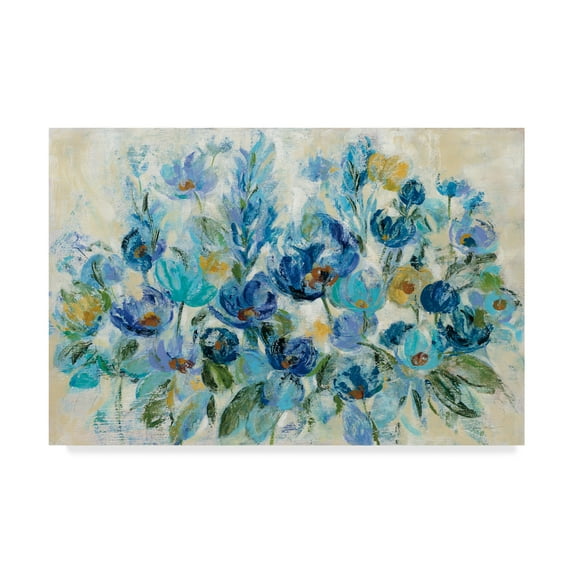 Trademark Fine Art 'Scattered Blue Flowers' Canvas Art by Silvia Vassileva