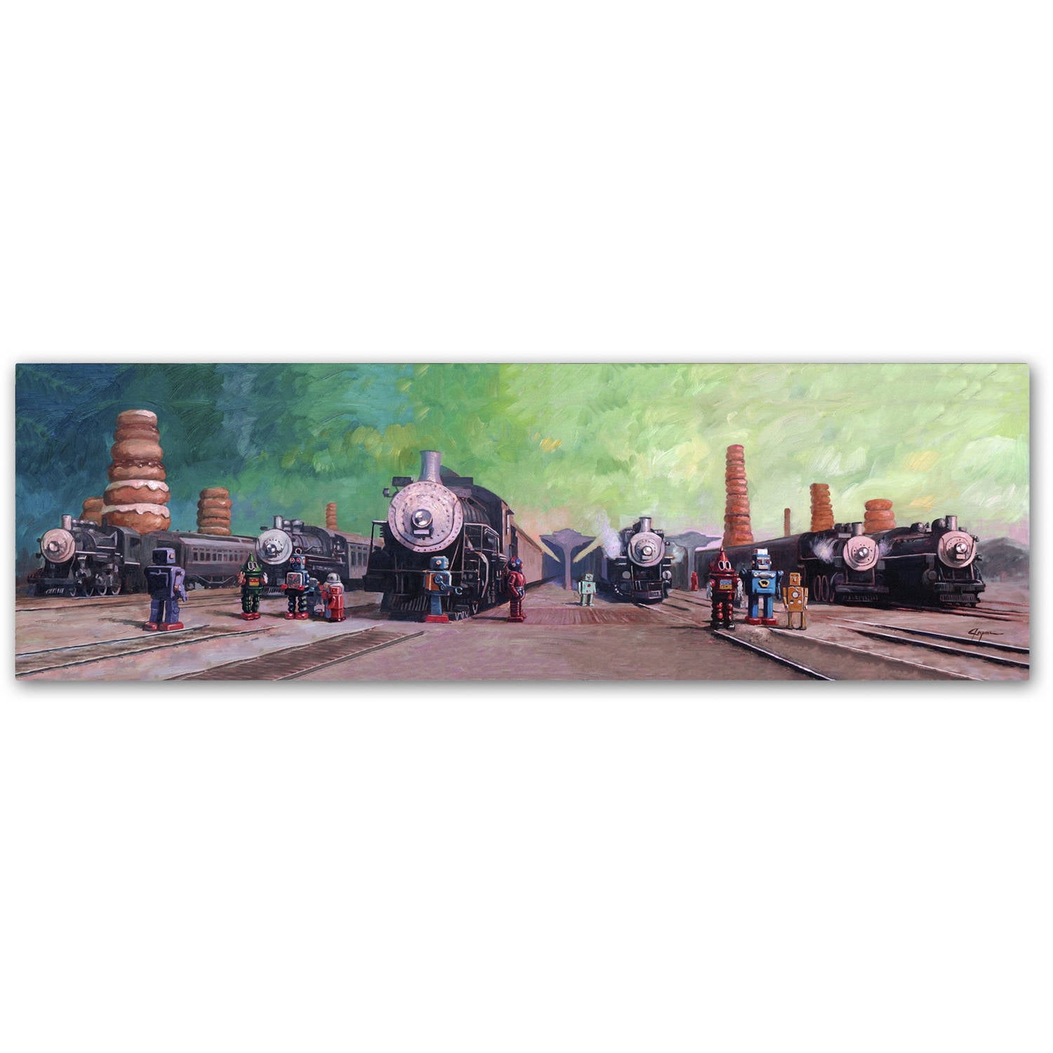 Trademark Fine Art Sci-Fi Canvas Art ' Trainyard ' by Eric Joyner